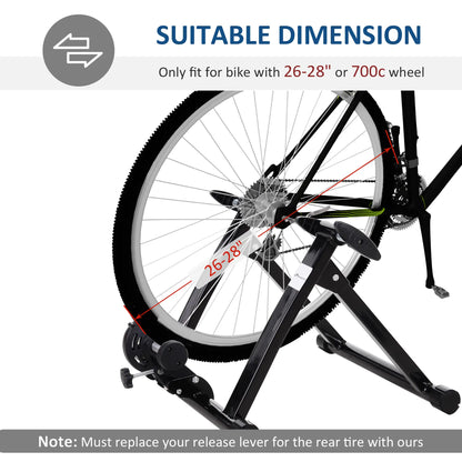 Foldable Indoor Bike Trainer, 26-28" & 700C Wheels, Black Bike Trainer Stands at Gallery Canada