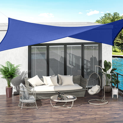 Rectangle 20'x 16' Sun Shade Sail Top Cover Fabric Outdoor Shelter Backyard Window Garden Carrying Bag Blue Shade Sails at Gallery Canada