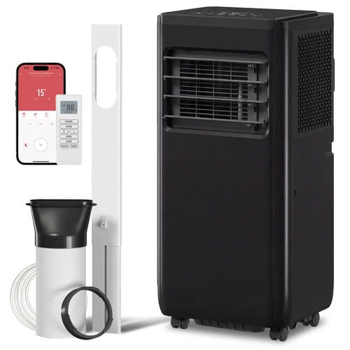 8000 BTU Portable Air Conditioner, Dehumidifier, Fan, WiFi, Black