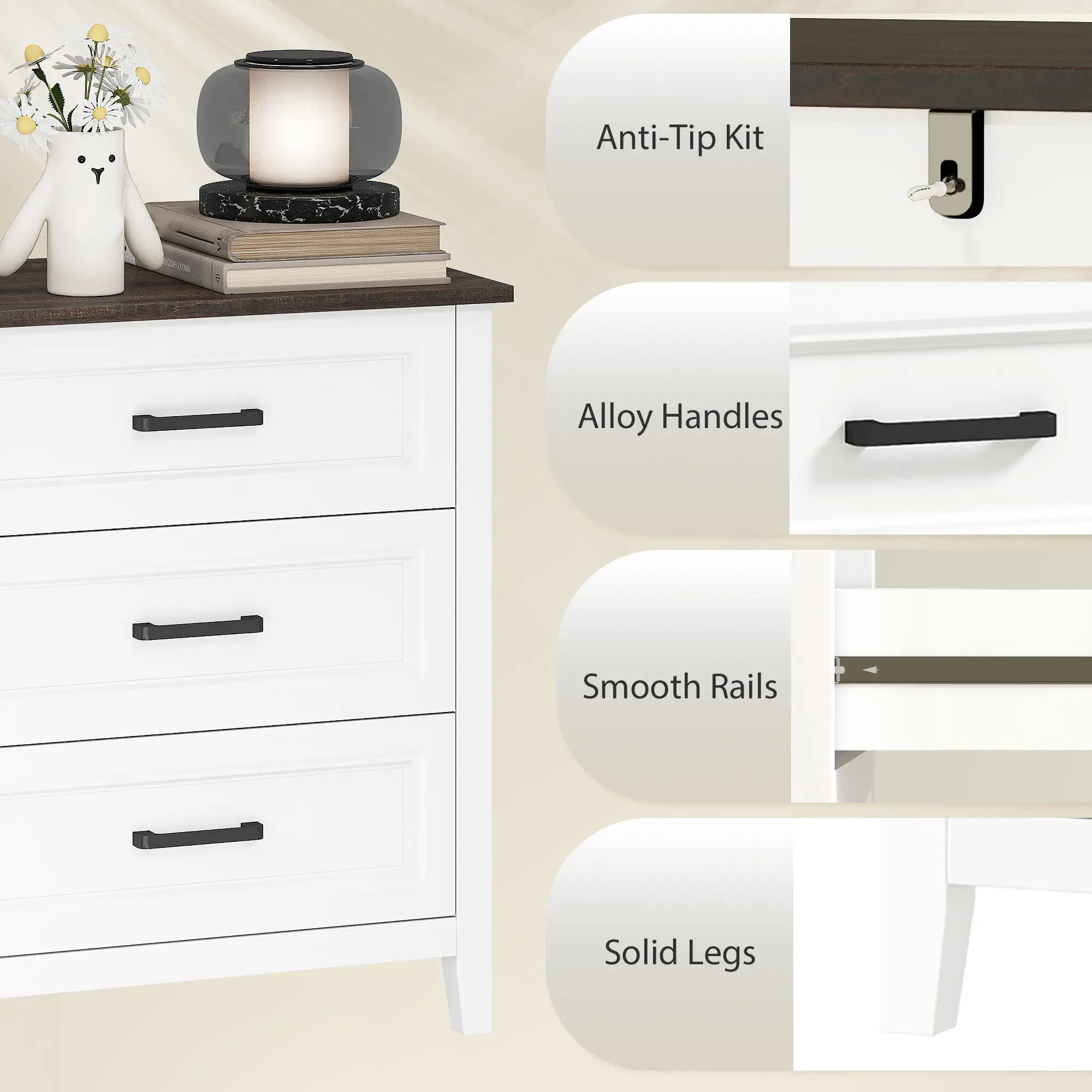 6-Drawer Wide Dresser Chest for Bedroom Living Room Closet Storage Cabinets at Gallery Canada