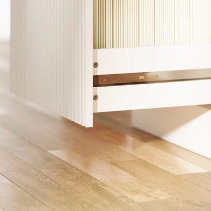 Lockable Filing Cabinet, 2 Fluted Drawers, Adjustable Hanging Rails, White Office Cabinets & Cupboards at Gallery Canada
