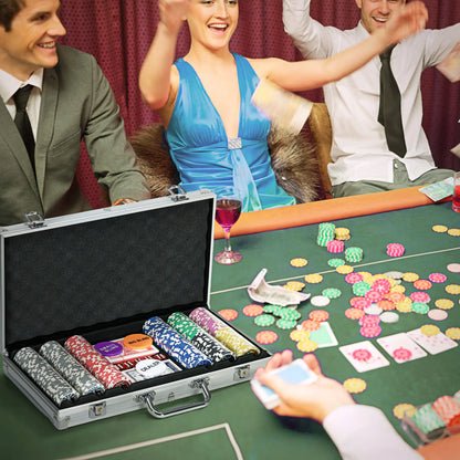 300-Piece Poker Chips Set, Mat, Chips, 2 Card Decks, Dealer, 5 Dices Game Tables at Gallery Canada