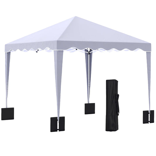 10' x 10' Pop Up Canopy Tent, Adjustable Height, Carry Bag, White Pop Up Canopies White at Gallery Canada