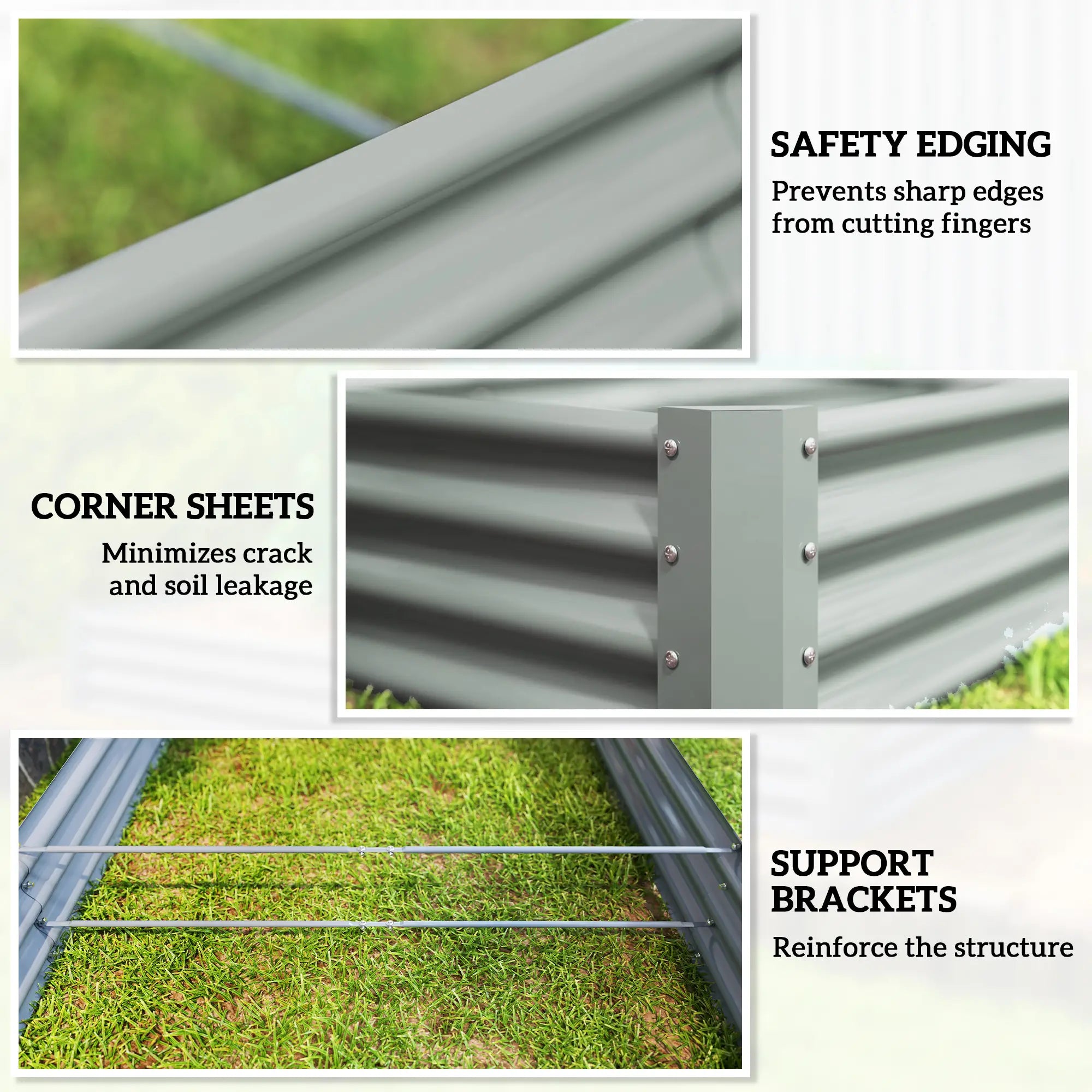12 x 4 x 1ft Galvanized Raised Garden Bed, Outdoor Planter Box, Silver Raised Garden Beds at Gallery Canada