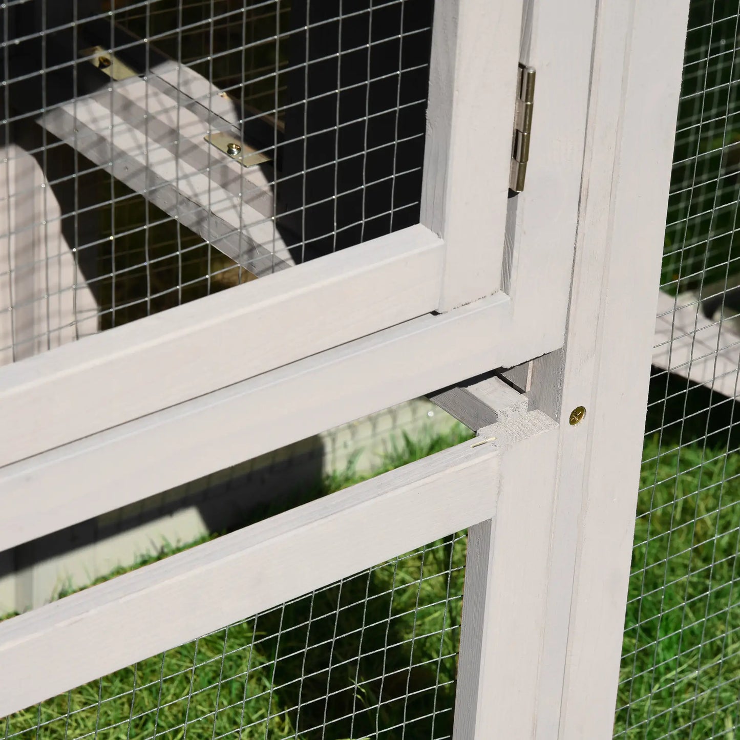 Large Rabbit Hutch, Bunny Cage Outdoor, Guinea Pig House, 83"x18"x33", Grey Rabbit Hutch at Gallery Canada