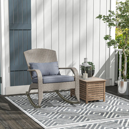 Adirondack Chair, Outdoor Wicker Rocking Chair, Grey Patio Chairs Grey at Gallery Canada