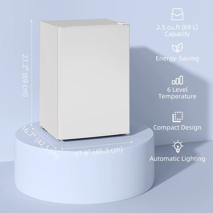 2.5 Cu.Ft Mini Fridge, Single Door, Freezer, Adjustable Thermostat, White Small Kitchen Appliances at Gallery Canada