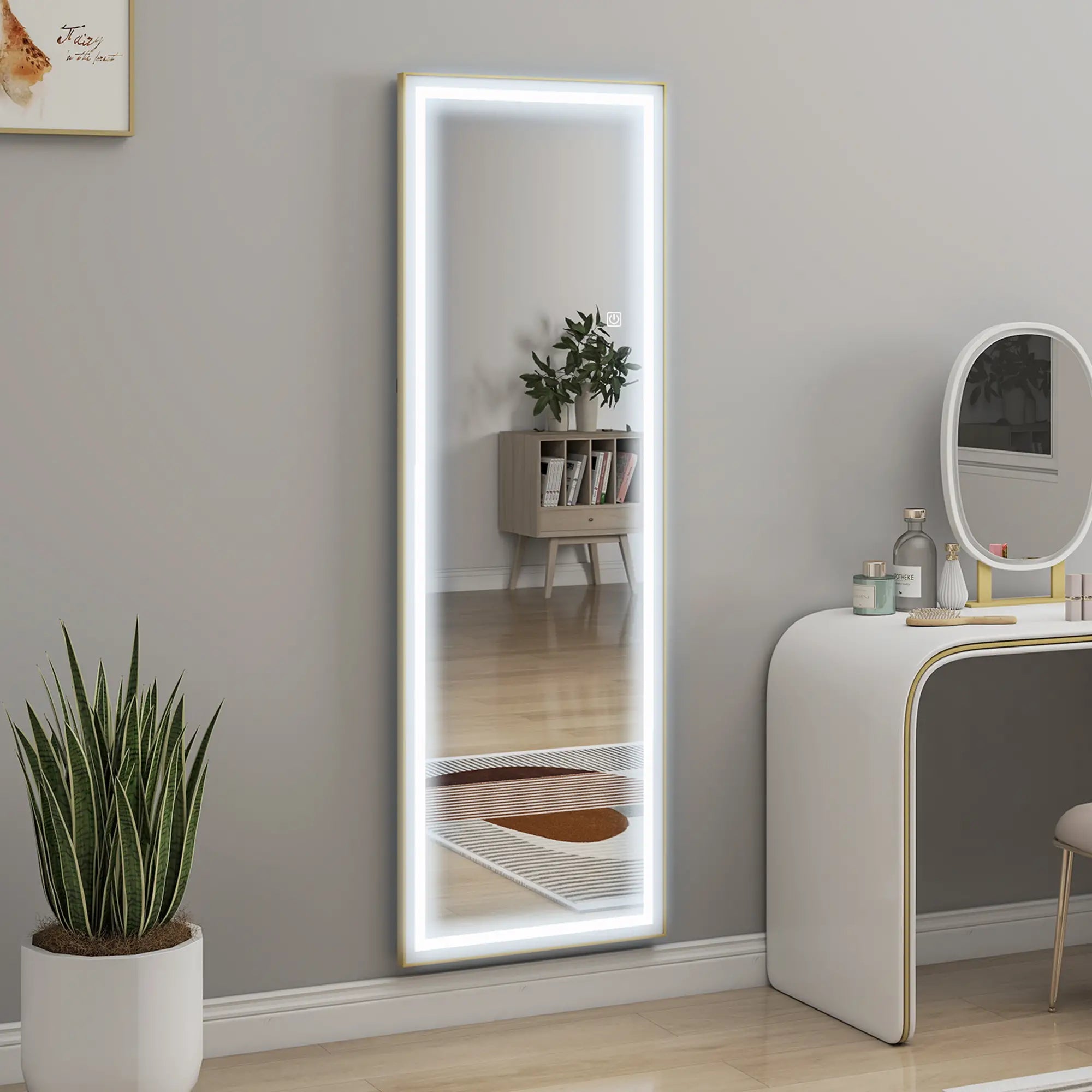 LED Mirror with Dimmable 3 Color Lights, 64