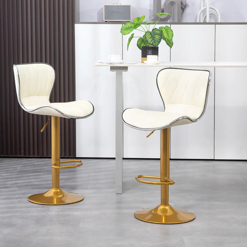 Adjustable Swivel Bar Stools Set of 2, PU Leather, Counter Height