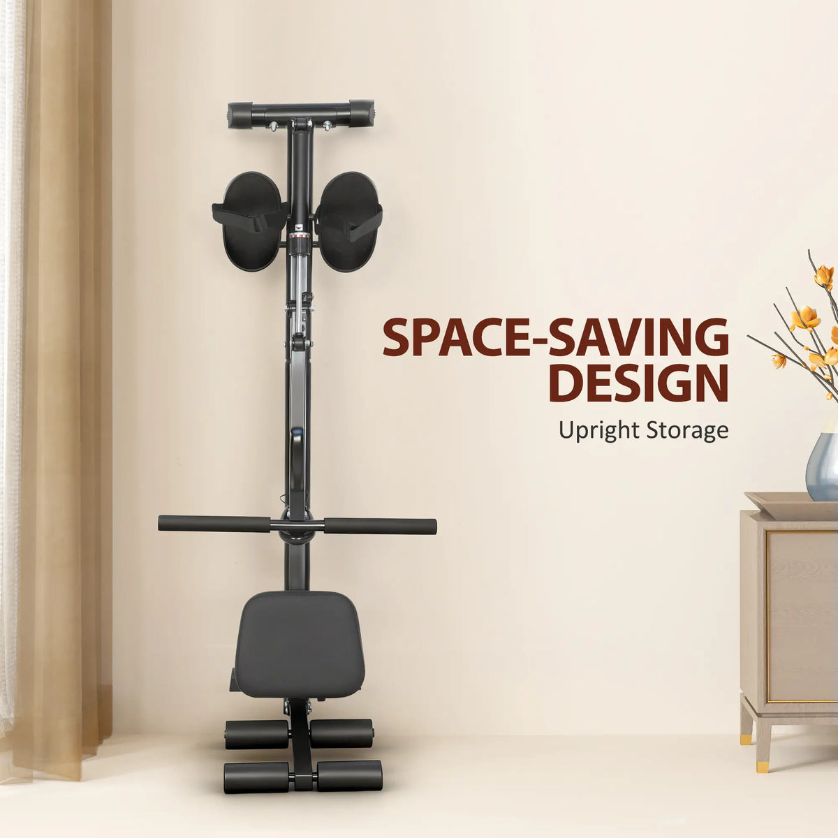 Hydraulic Rowing Machine with LCD Monitor, Sit-Up Function for Home Gym, Black Aerobic Equipment at Gallery Canada