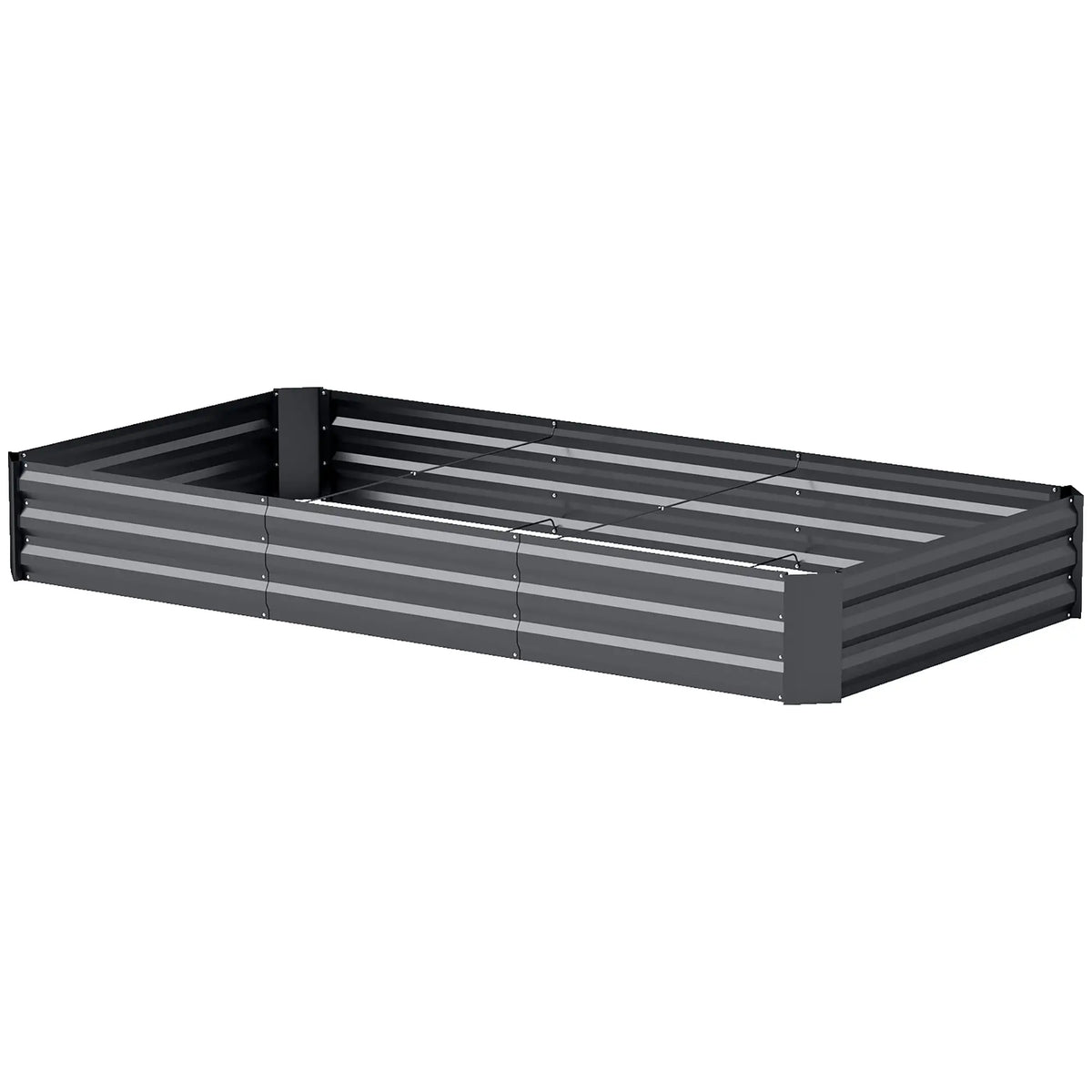 Galvanized Raised Bed, 8' x 4' x 1', Metal Planter Box for Garden Raised Garden Beds Dark Grey at Gallery Canada
