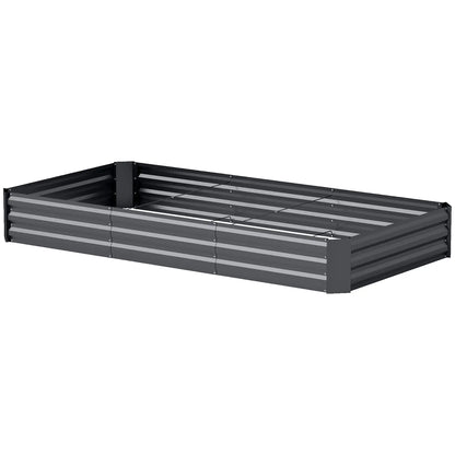 Galvanized Raised Bed, 8' x 4' x 1', Metal Planter Box for Garden Raised Garden Beds Dark Grey at Gallery Canada