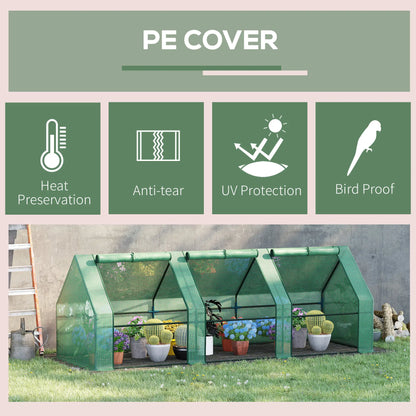 9' x 3' x 3' Mini Greenhouse, PE Cover, Zippered Doors, Green Portable Greenhouses at Gallery Canada