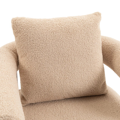 Accent Chair, Teddy Fabric, Brown, Wood Legs, Brown Accent Chairs at Gallery Canada