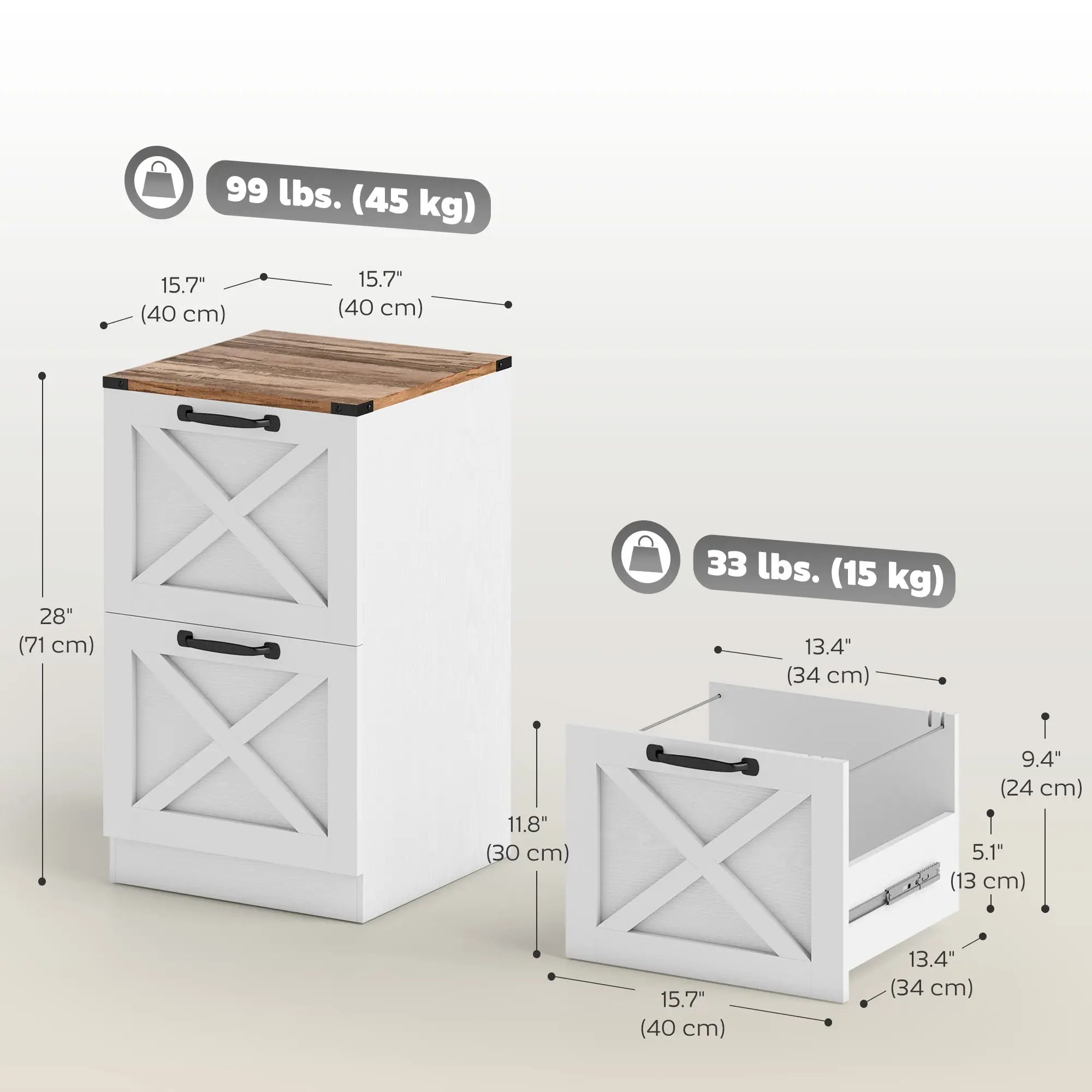 2 Drawer File Cabinet, Silent Slides, Letter/A4, White Office Cabinets & Cupboards at Gallery Canada