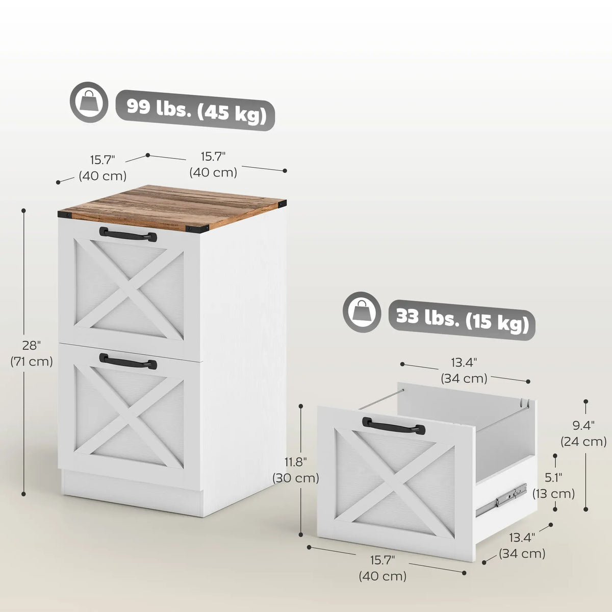 2 Drawer File Cabinet, Silent Slides, Letter/A4, White Office Cabinets & Cupboards at Gallery Canada