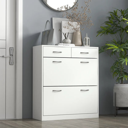 Narrow Shoe Storage, 2 Flip Drawers, Adjustable Shelves, 12 Pairs, White Shoe Storage Cabinets & Racks at Gallery Canada