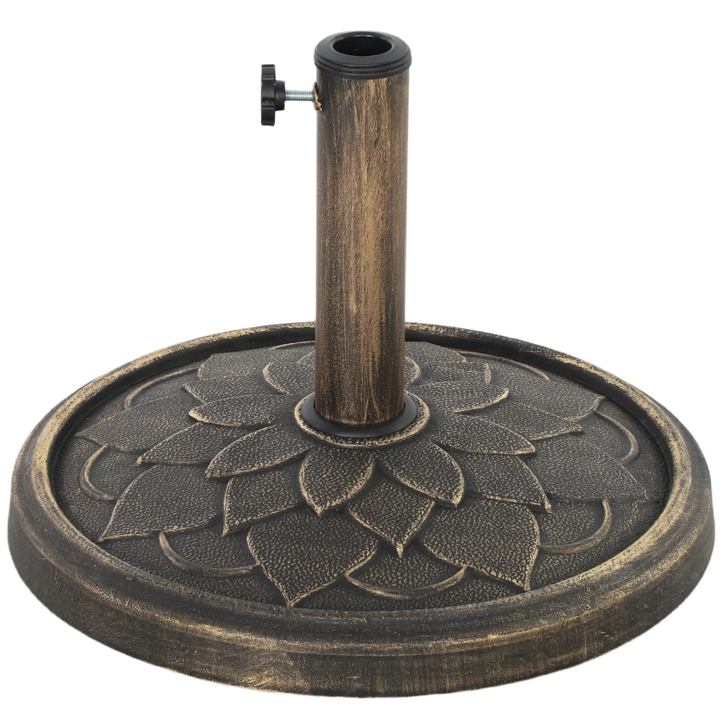 Round Patio Umbrella Base, 26 lbs Resin Stand, Heavy Duty Holder, Bronze Umbrella Bases Bronze at Gallery Canada