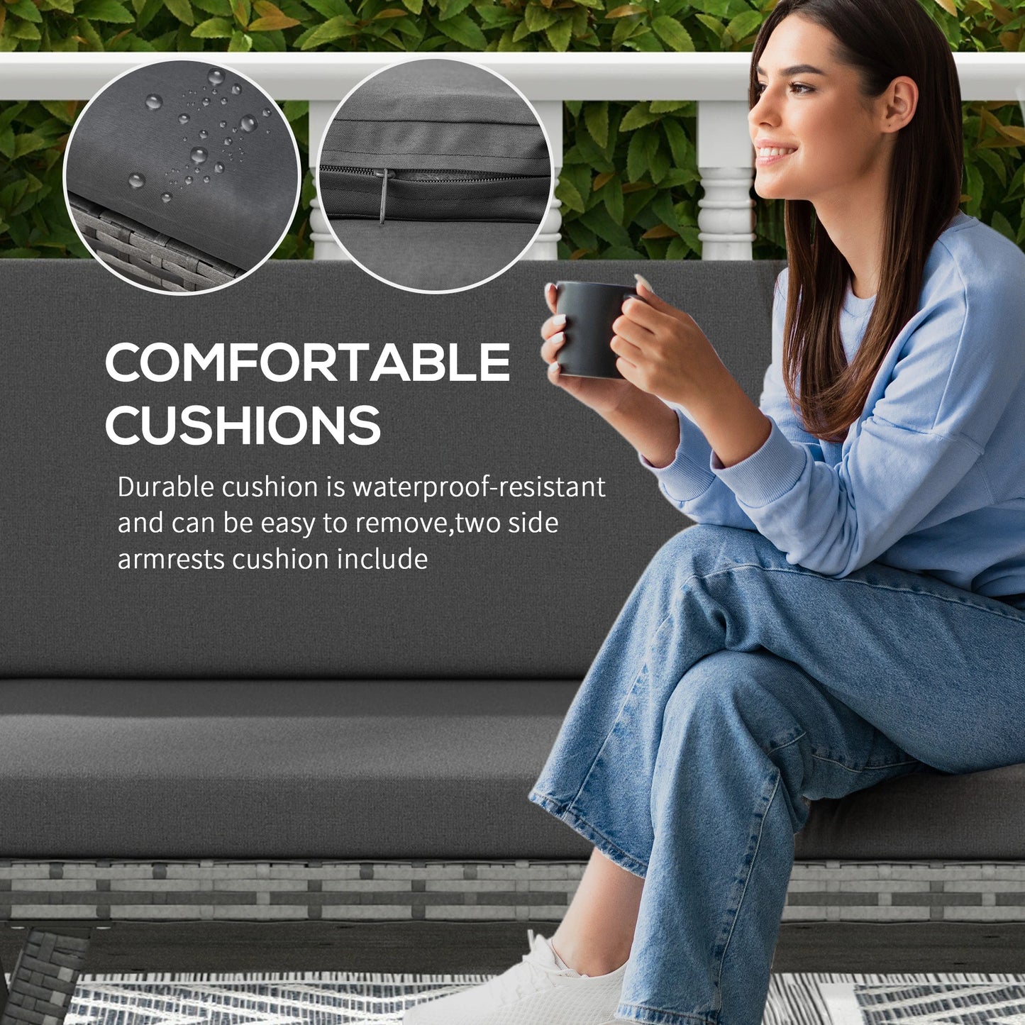Convertible Wicker Loveseat, Grey Patio Chaise Lounge, Grey Patio Furniture Sets at Gallery Canada