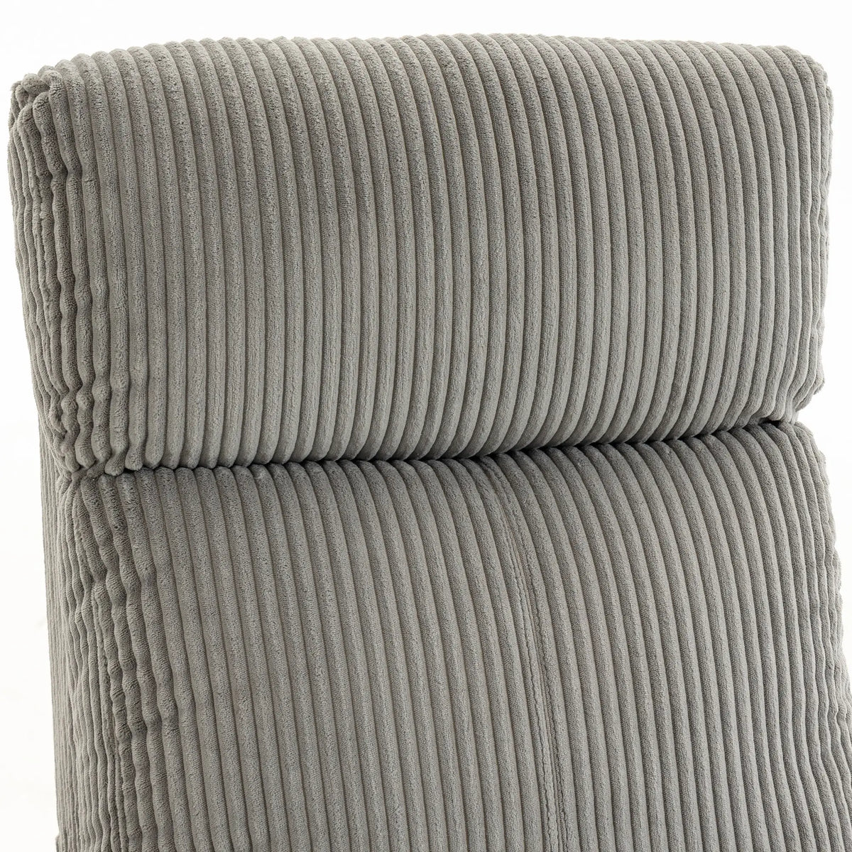Corduroy Push Back Recliner Chair with Padded Seat, Grey