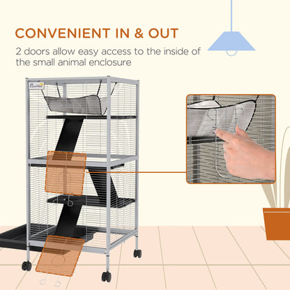 Steel Small Animal Cage, for Guinea Pig, Ferret, Light Grey Houses & Habitats at Gallery Canada