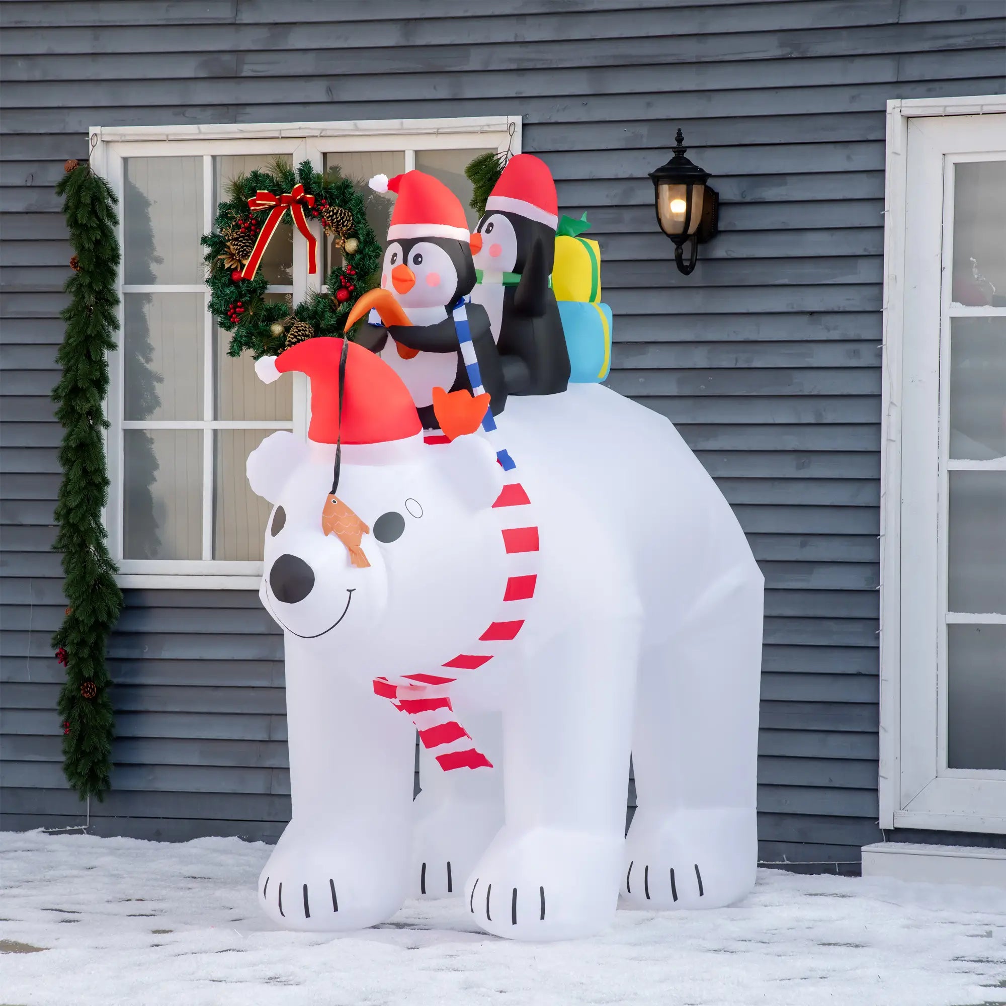 7ft Inflatable Christmas Decor, Polar Bear and Penguins, Holiday Yard Christmas Inflatables at Gallery Canada