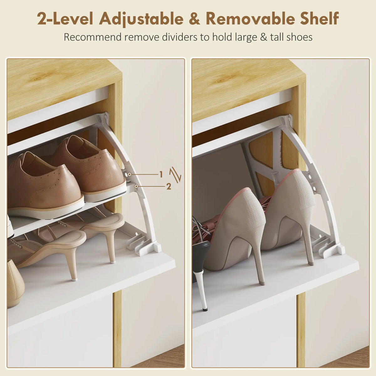 Narrow Shoe Cabinet, 4 Flip Drawers, Adjustable Shelves, Holds 20 Pairs, White Shoe Storage Cabinets & Racks at Gallery Canada