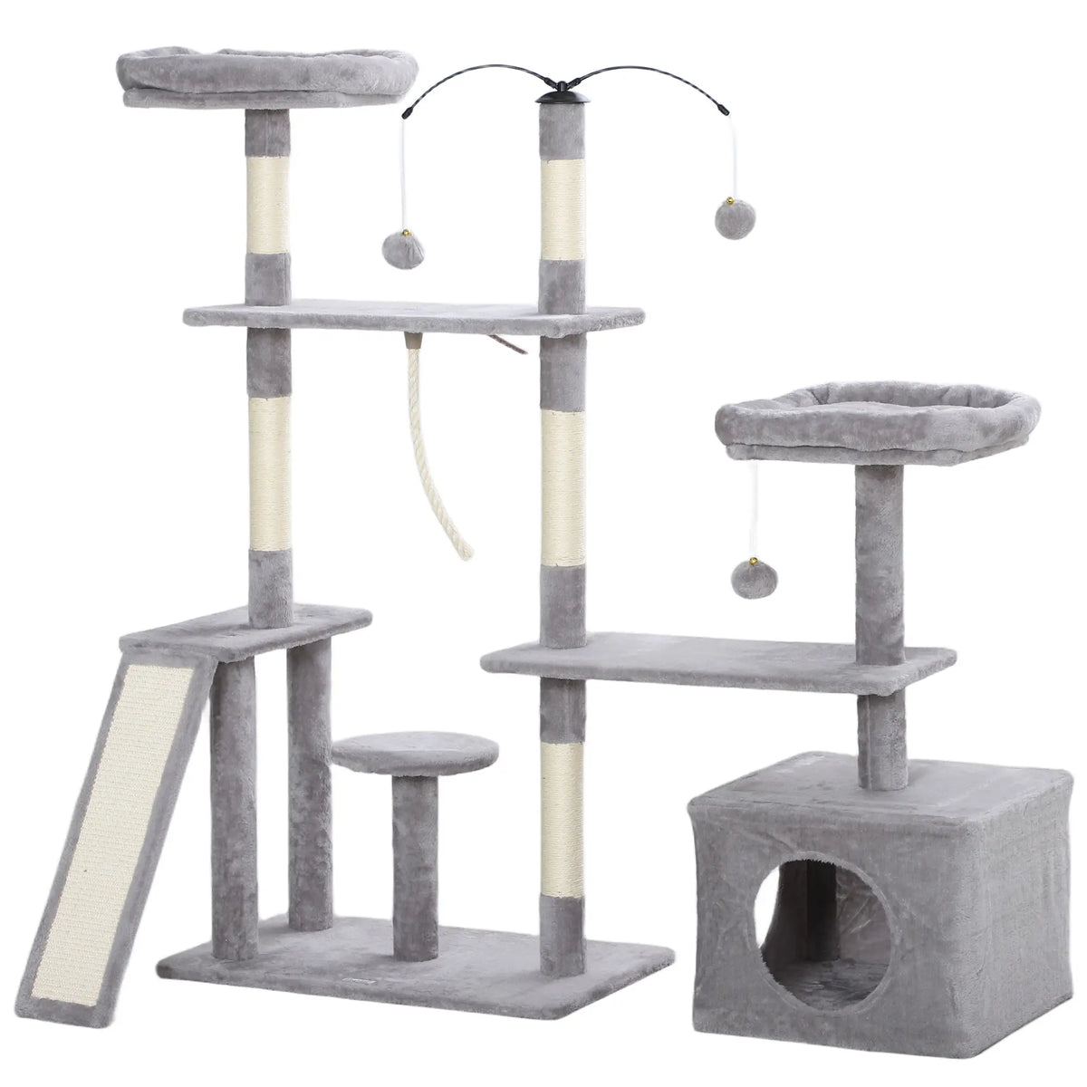 53 Cat Tree, Scratching Posts, Condo, Beds, Platforms, Light Grey Cat Towers Light Grey, Cream White at Gallery Canada