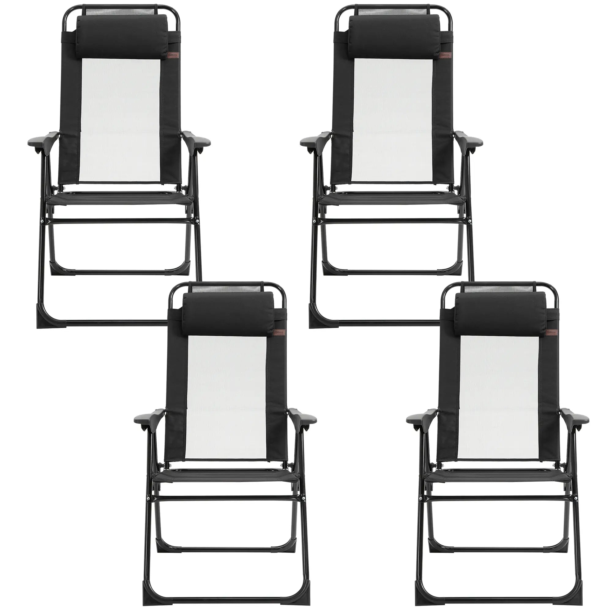 Set of 4 Folding Camping Chairs, Black Patio Chairs at Gallery Canada