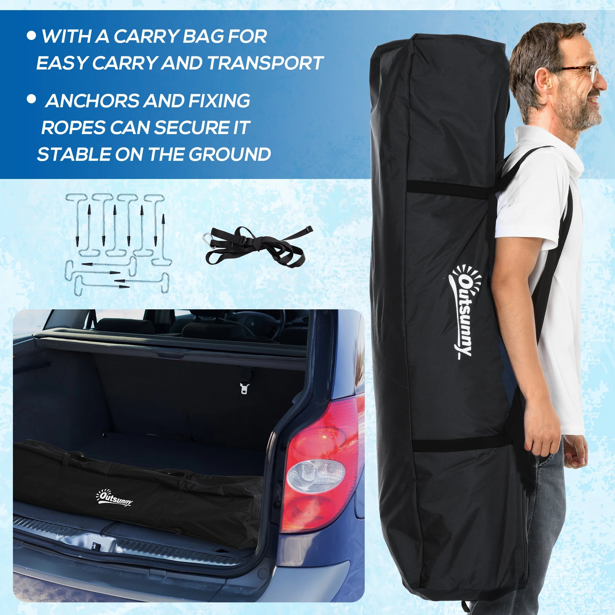 4 Person Insulated Ice Fishing Shelter, Pop-Up Tent with Carry Bag, 2 Doors, Black Ice Fishing Tents at Gallery Canada
