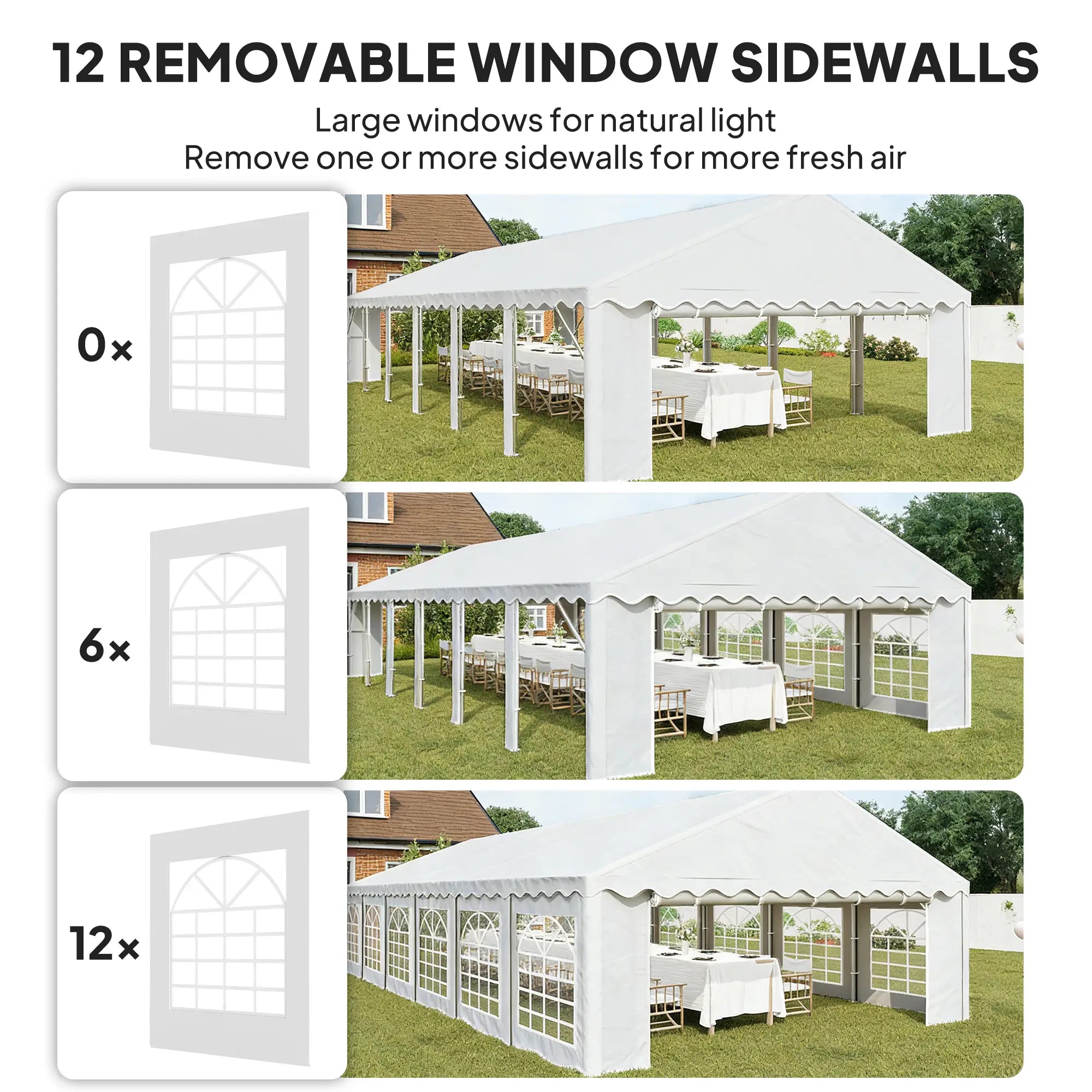 20' x 40' Party Tent, Removable Sidewalls, 12 Windows, White Canopy Tents at Gallery Canada