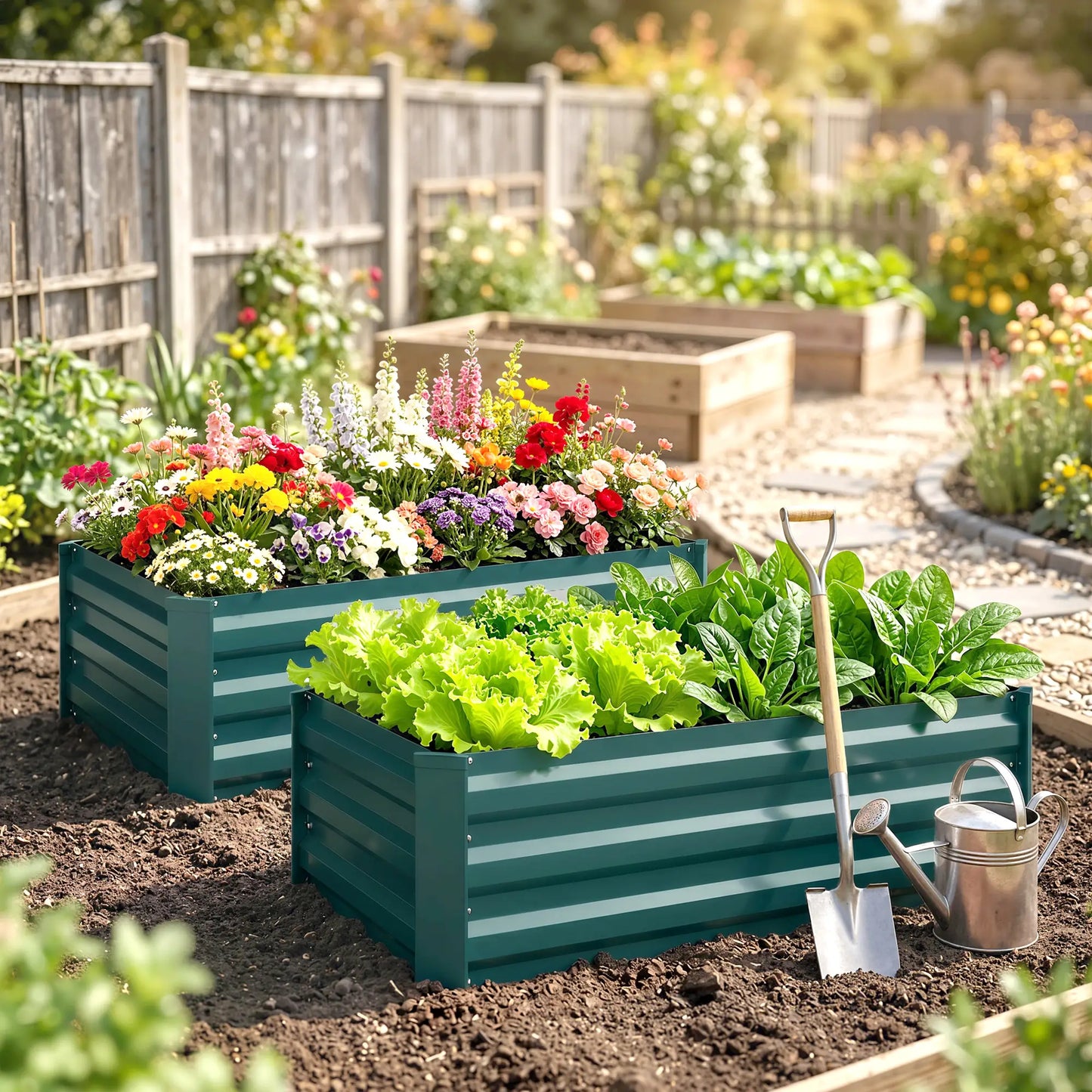 Galvanized Raised Garden Beds, Outdoor Planter Box, Green Raised Garden Beds at Gallery Canada