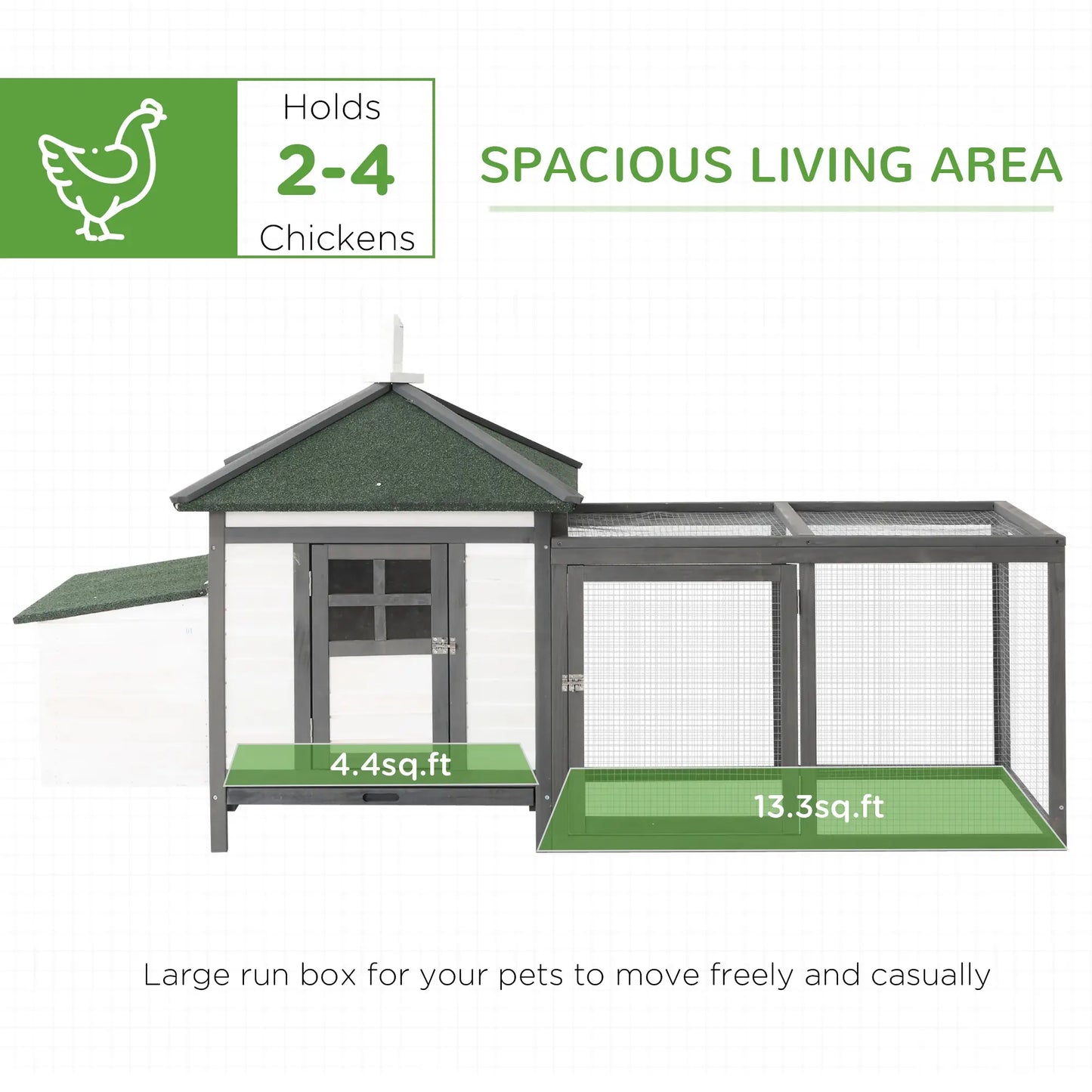 77 Chicken Coop, Rabbit Hutch, Poultry Cage, Dark Gray, White Chicken Coops at Gallery Canada