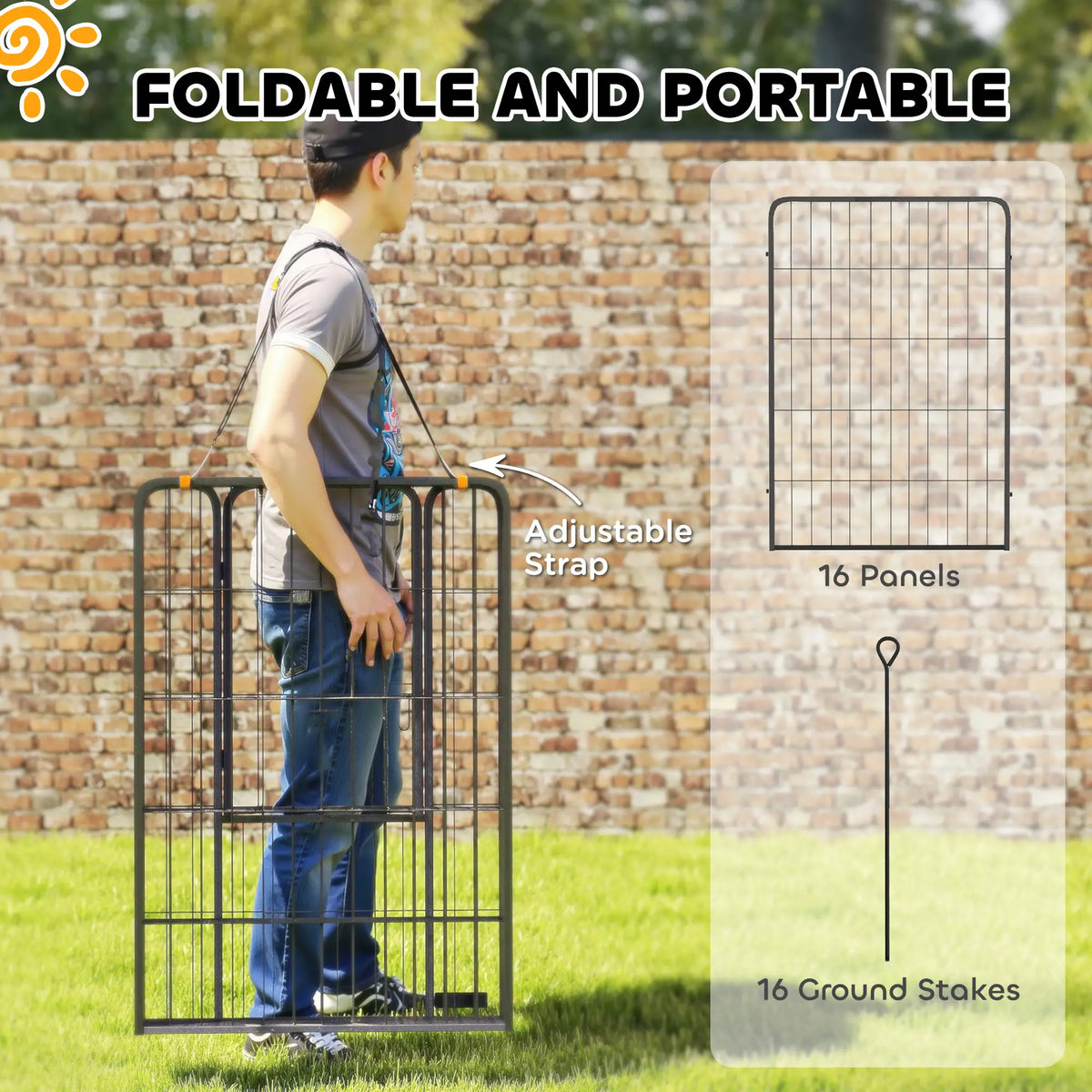 16 Panels Dog Playpen, 39" Height, Portable DIY, For Large Dogs Houses, Kennels & Pens at Gallery Canada