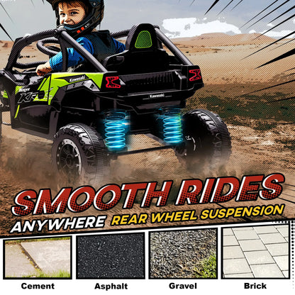 12V Ride On Truck, Licensed Kawasaki Teryx Krx 2WD Kids Electric Car, Black Electric Toy Cars at Gallery Canada