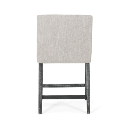 Upholstered Counter Stools, Rubberwood Frame, 24×23×39.5 inch, Light Gray Bar Stools at Gallery Canada