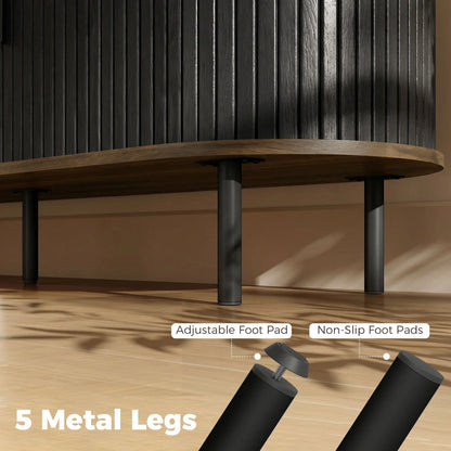 Fluted Sideboard Buffet Cabinet, 55", Black Storage Cabinets at Gallery Canada