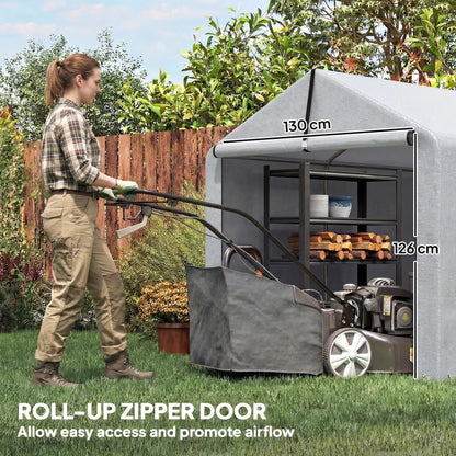 7' x 5' Portable Bike Shed, Waterproof Tent with Zipper Door Portable Shed at Gallery Canada