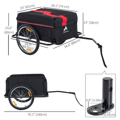 Bicycle Trailer, Utility Cart, Removable Cover, Red Bike Cargo Trailers at Gallery Canada