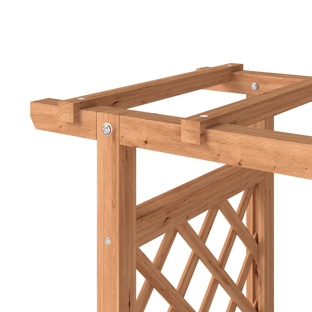 Wooden Raised Garden Bed with Trellis and Hanging Roof, Orange Wooden Planter Boxes at Gallery Canada