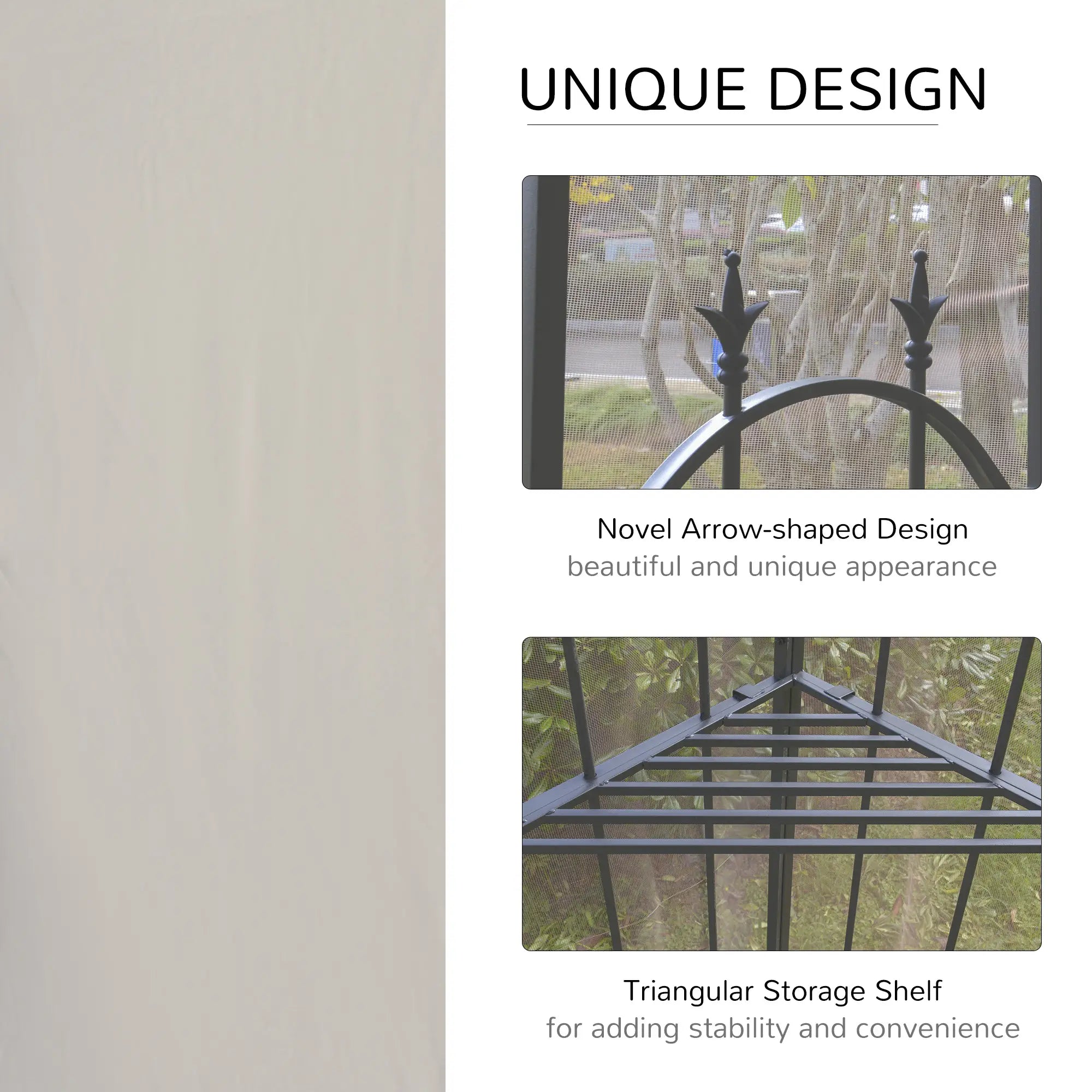 10' x 10' Steel Patio Gazebo, Removable Mesh Curtains, Brown Gazebos at Gallery Canada