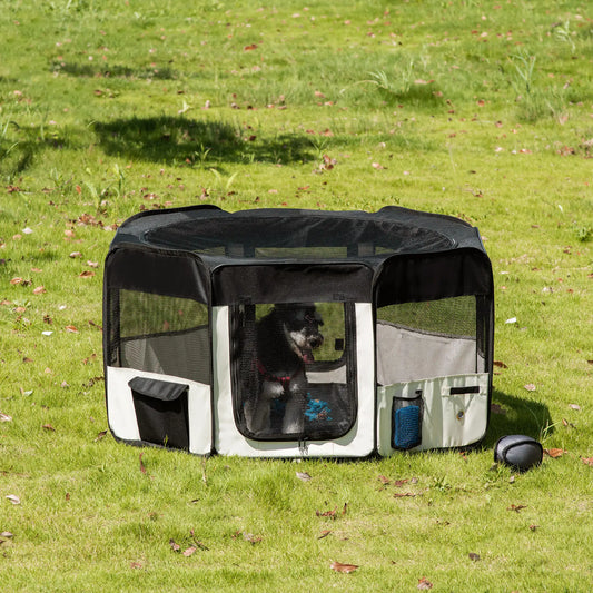 49.2-Inch Soft Folding Dog Playpen, Outdoor Pet Pen with Bag Houses, Kennels & Pens Options at Gallery Canada