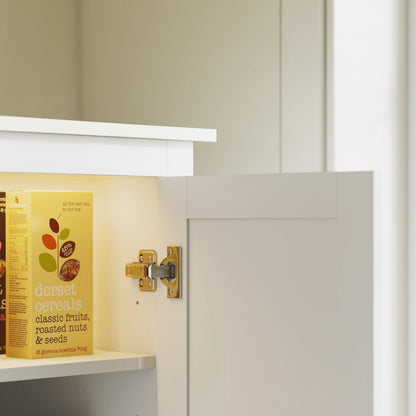 69.5" Tall Kitchen Pantry Cabinet, Motion Sensor LED Light, White Kitchen Pantry Cabinets at Gallery Canada