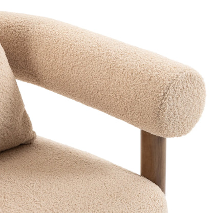 Accent Chair, Teddy Fabric, Brown, Wood Legs, Brown Accent Chairs at Gallery Canada