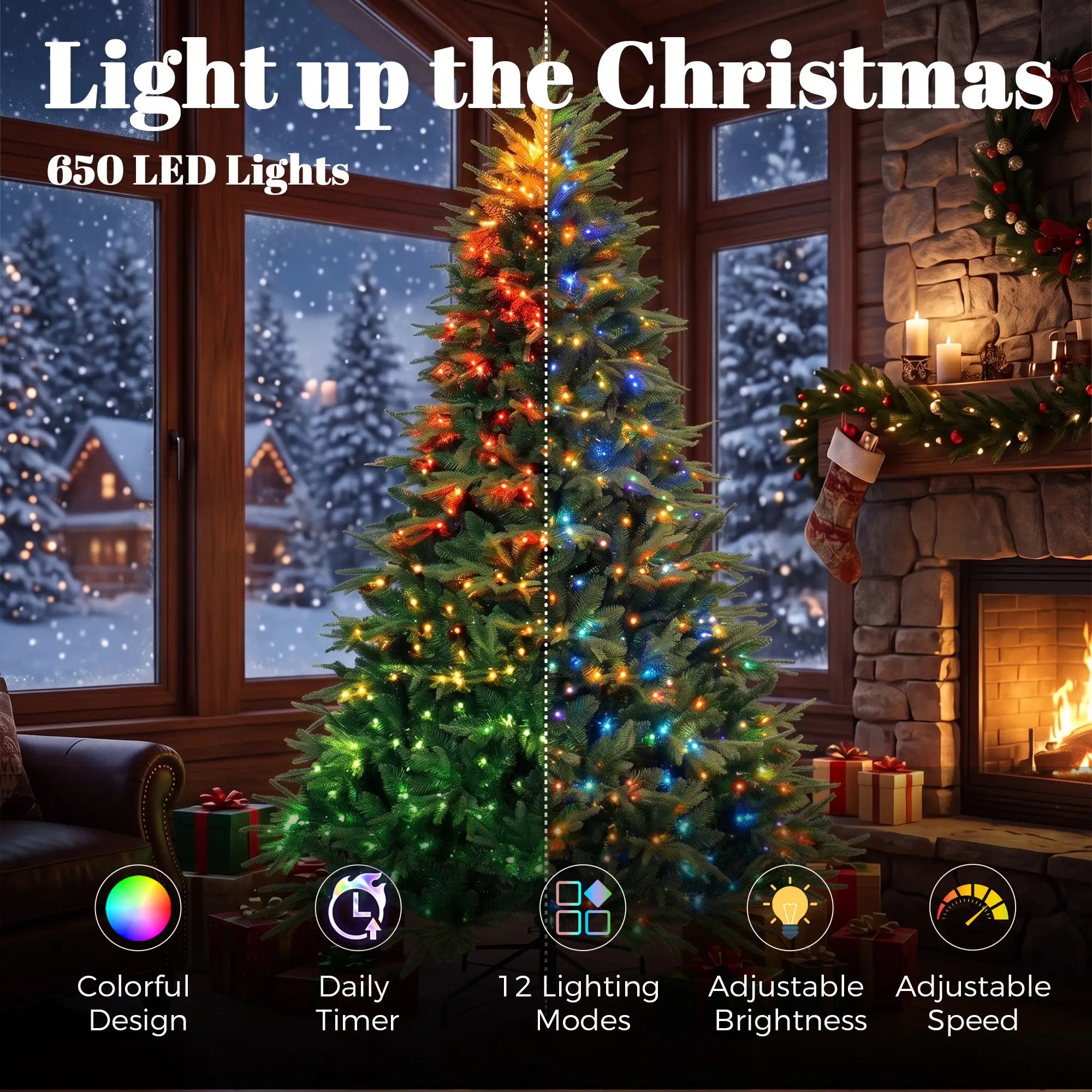 7.5ft Frasier Grande Fir Christmas Tree, LED Lights, Remote, Timer Artificial Christmas Trees at Gallery Canada