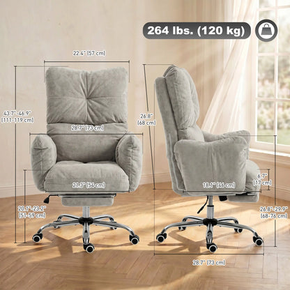 Ergonomic Reclining Gaming Chair With Foot Rest, Light Grey Office Chairs at Gallery Canada