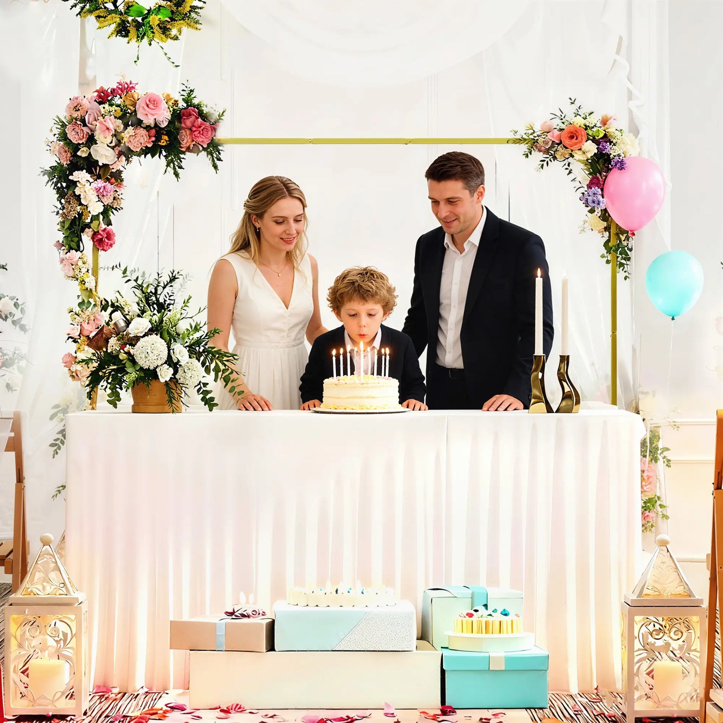 Square Wedding Arch, 6.6 FT Metal Frame With U-Shaped Stakes, Gold Garden Arches at Gallery Canada
