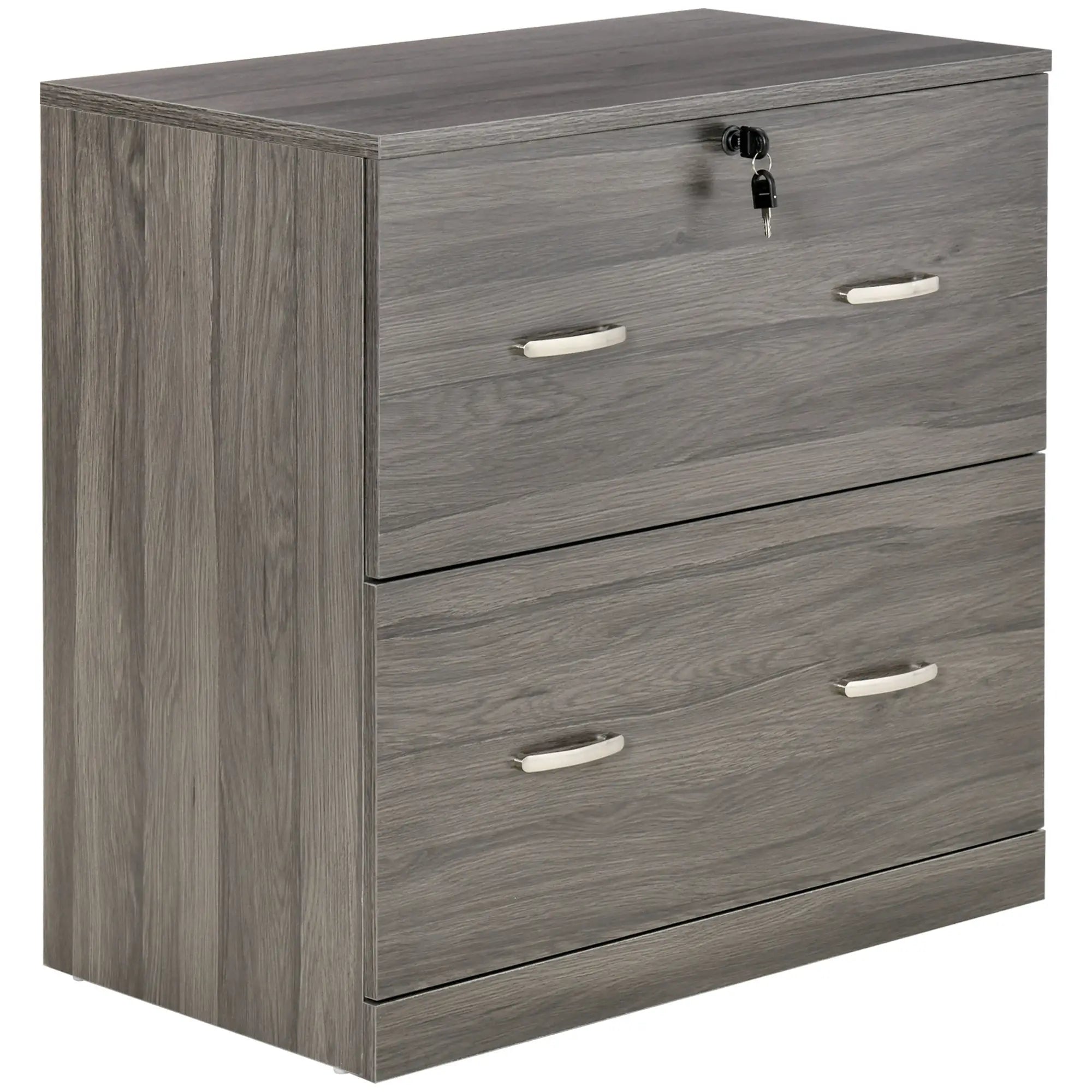 2 Drawer File Cabinet with Lock, Hanging Bar, Letter Size, Grey Office Cabinets & Cupboards at Gallery Canada