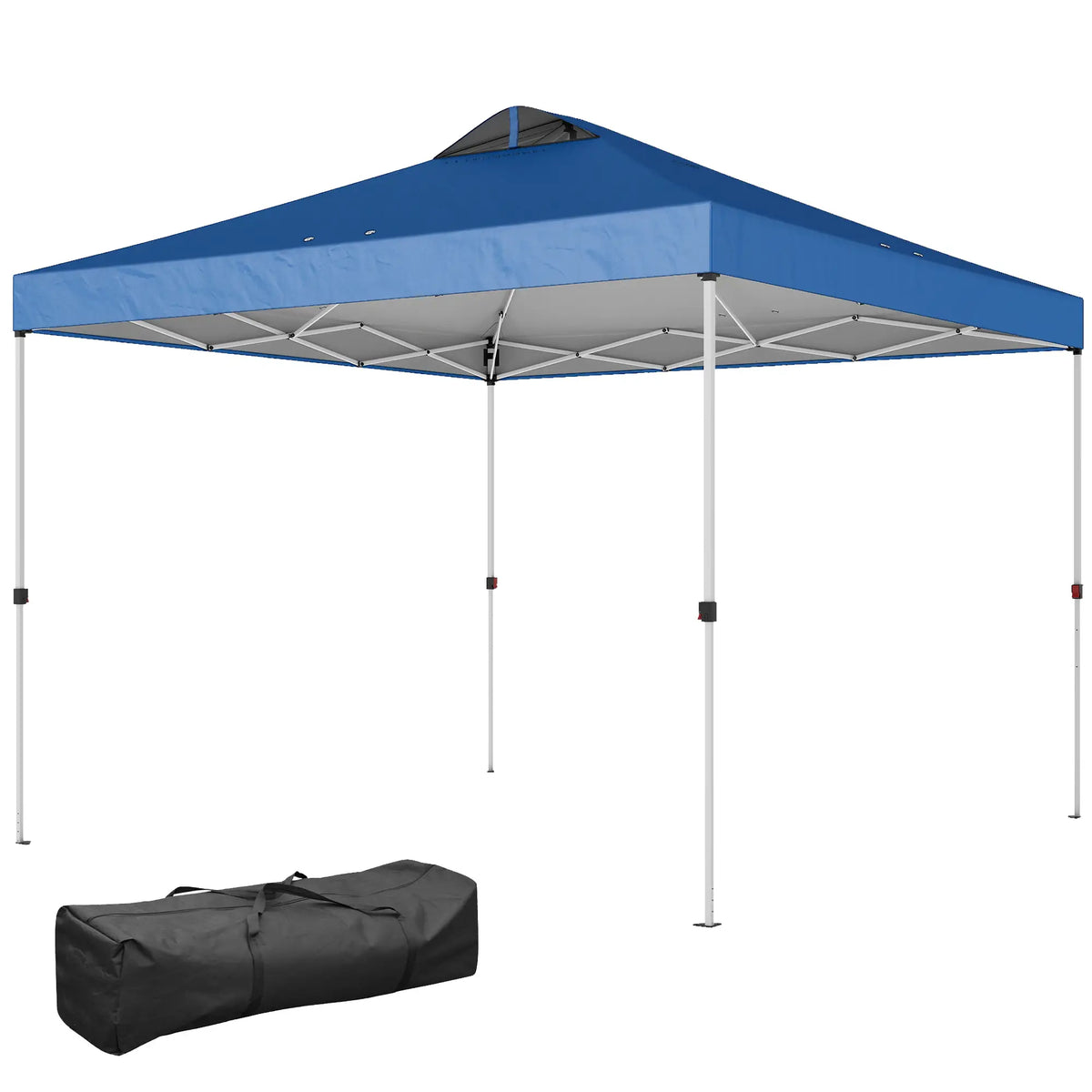 Waterproof Pop Up Canopy Tent, 9.8' x 9.8', With Carrying Bag, Blue Pop Up Canopies Blue, White at Gallery Canada