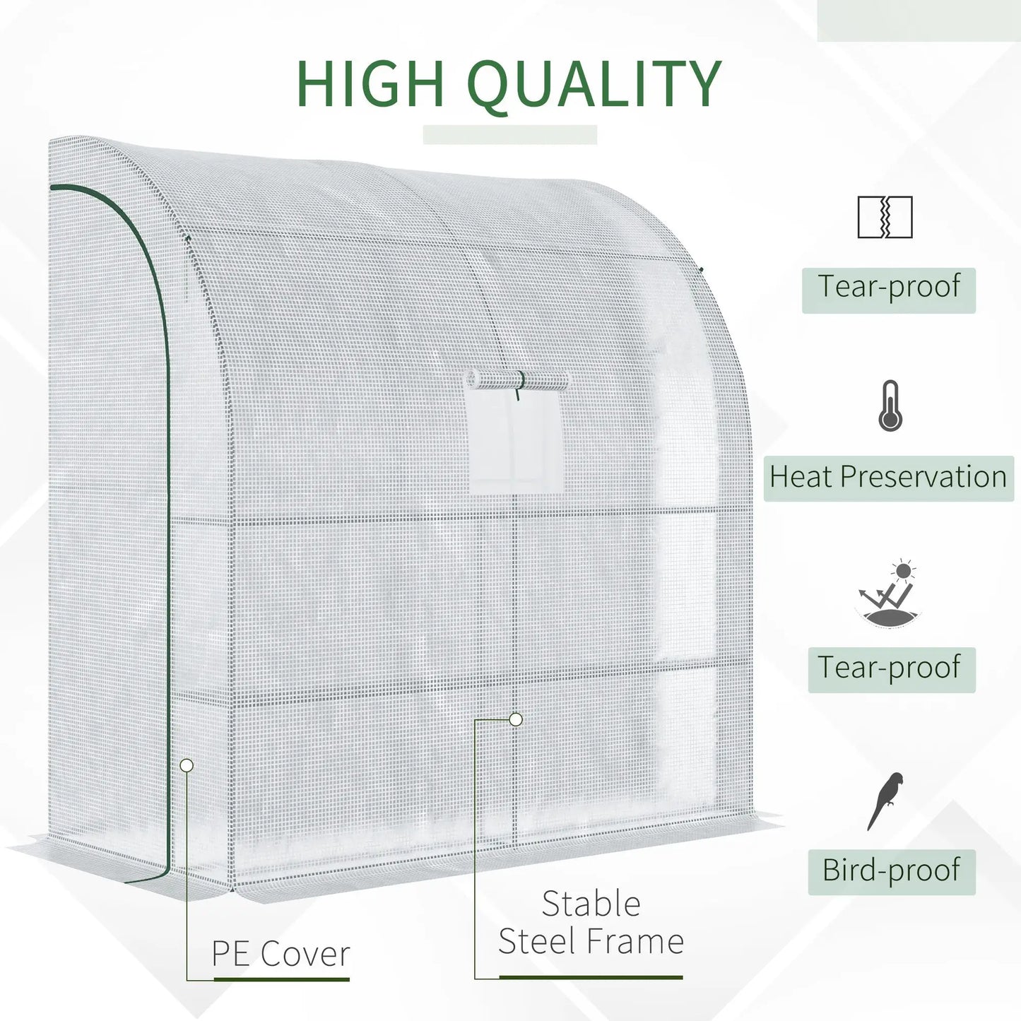 7' x 3' x 7' Walk-In Greenhouse, Roll-Up Mesh Windows, Zipper Door, White Walk In Greenhouses at Gallery Canada